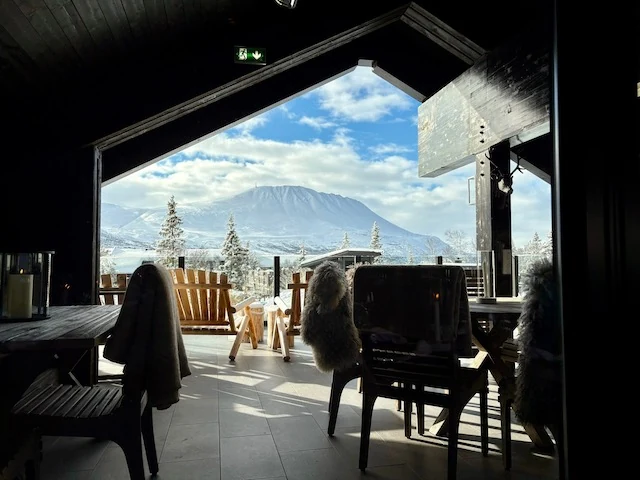 Warm restaurant interior in the Gausta area